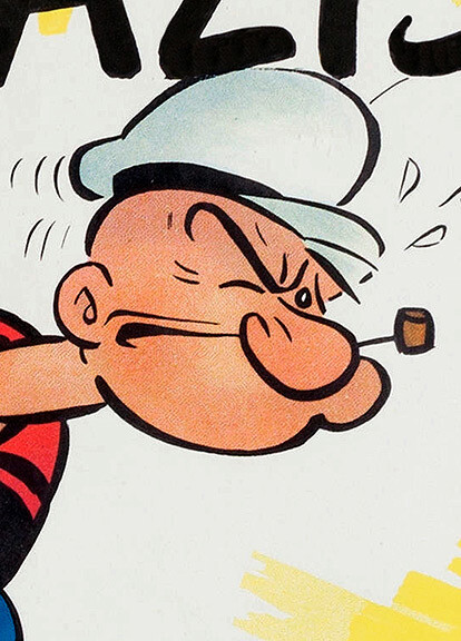 popeye 2枚まとめ買い 1942 “Let's Blast 'Em Japanazis!” Popeye Vintage Style WW2 Poster