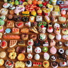 24PC 1/6 Miniature Dollhouse Food Supermarket Mini Cakes Wine Drinks Accessories