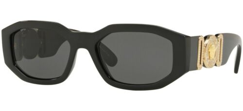 NEW Genuine VERSACE MEDUSA BIGGIE Black Grey Hexagonal Sunglasses VE 4361 GB187 - Picture 1 of 6