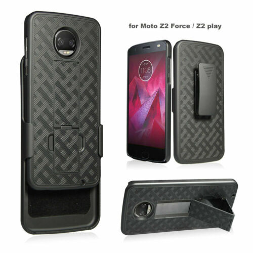 For Motorola Moto Z2 Force Z2 Play Holster Shockproof Kickstand Phone Case - Picture 1 of 1