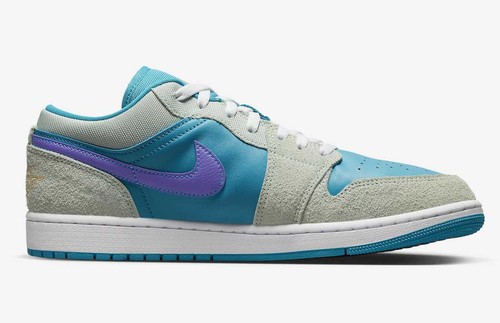 Nike Air Jordan 1 Low DX4334-300 Aquatone Psychic Celestial Gold Blue shoes - Picture 3 of 9