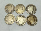 Barber Dime Lot Of 6 1904 1905 1908 1911 1916