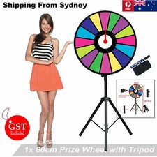 24"/60cm Fortune Prize Wheel Folding Tripod Floor Colour Stand Spinning Game Car