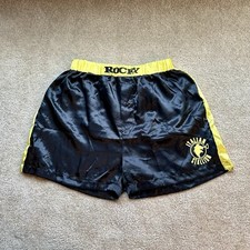 ROCKY BALBOA - Movie Black  Yellow Boxer Shorts Large RARE Halloween Costume