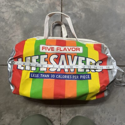 Vintage Life Savers Roll Candy Multicolor Tote Bag 80s 90s Promo