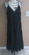 Karen Kane Black Eyelet Sleeveless Dress Size M Sundress MISSING BELT 