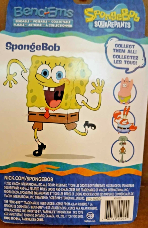 Pantalones cuadrados Bob Esponja flexibles/posables H: 4,50"-W: 2,750"-L: 1,25" - ¡Ems doblados!! Foto 3 de 4