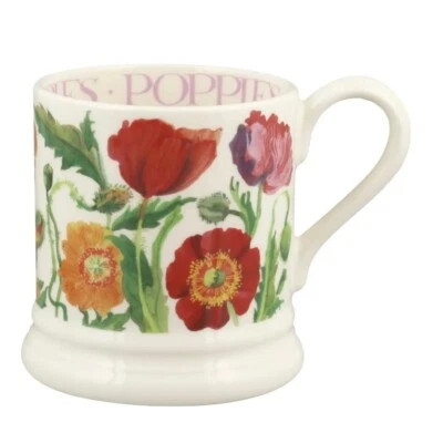 Emma Bridgewater Pottery 1/2 Pint Mug - Poppy Mix - New First Quality Flowers
