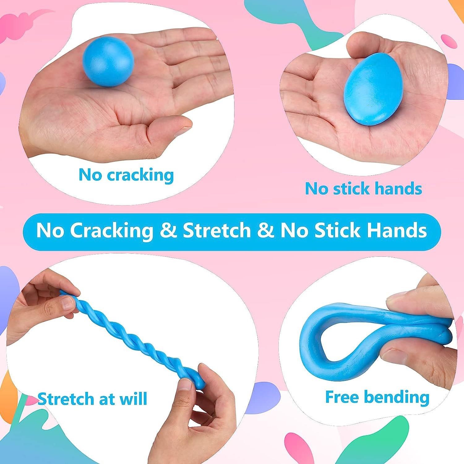 Ciaraq Polymer Clay 50 Colors, DIY Modeling Clay Starter Kits for Kids, Oven Bak