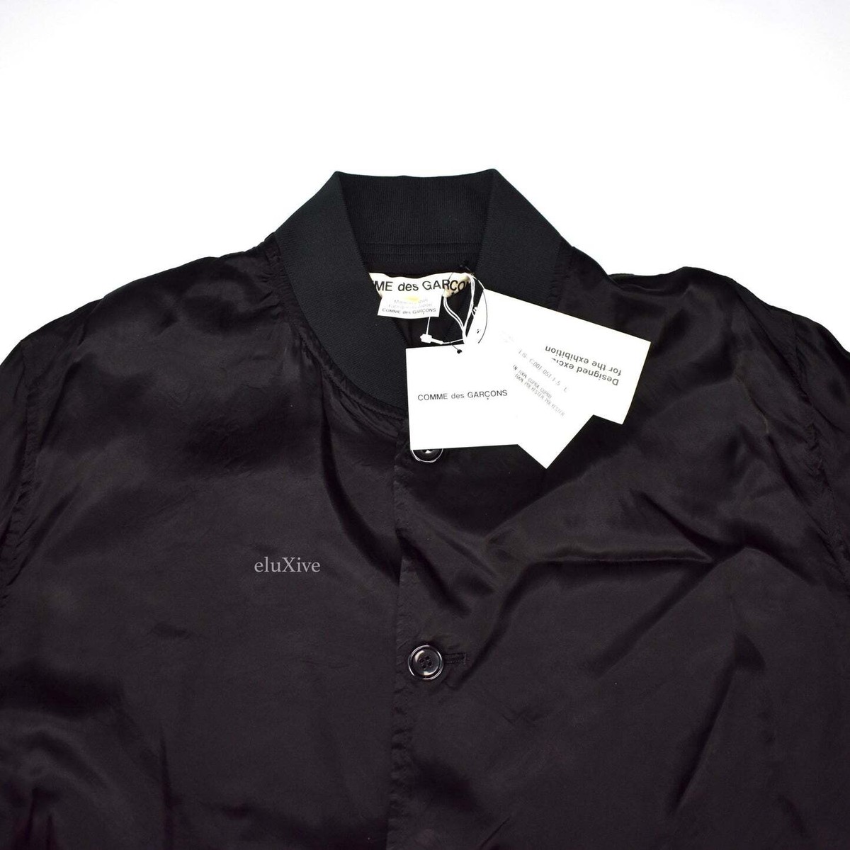 black comme des garçons 2015 staff coat GOOD DESIGN SHOP COMME des GARCONS Logo Printed Staff Coat