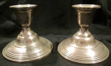 Elegant W.M. Rogers MFG. Co. Marked Sterling 4" High X 4 1/8" Wide Candle Sticks