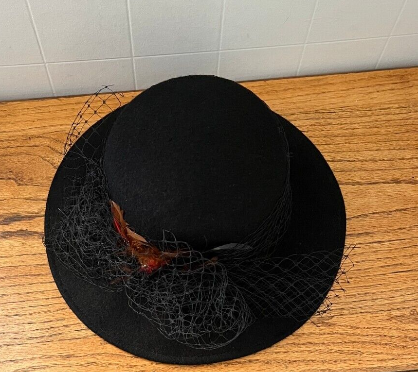 M DAVID~MELBOURNE AUSTRALIA*MAGNIFICENT BLACK WOOL(FELT)HAT  display picture 3