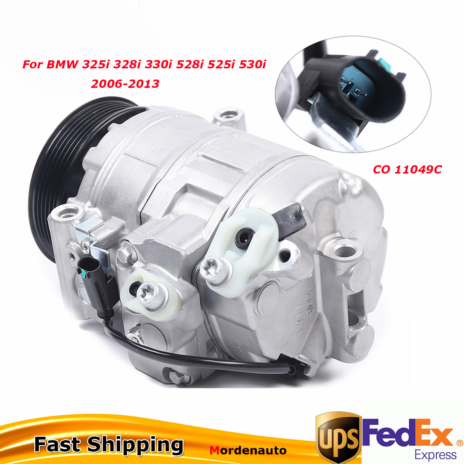 A/C Compressor W/ Clutch For 2006-2013 BMW 325i 328i xDrive 330i 528i 525i 530i