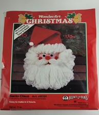 Vintage Aunt Lydia's WonderArt Christmas Craft Kit Santa Claus K131 NOS