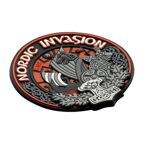 Chevron Patch Vikings "Nordic Invasion" PVC for Military - Picture 2 of 2