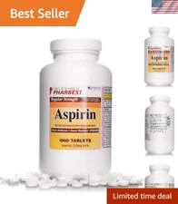 Affordable Regular Strength Aspirin 325 mg Tablets - 1000 Count - USA Made