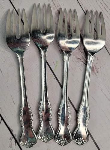 Tenedores de ensalada Colby cubiertos de acero inoxidable Royal Ltd Wallace plata 4 piezas reemplazos - Imagen 2 de 4