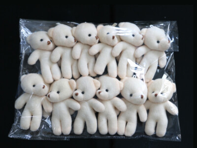 12pcs/Lot 4.3 inchs Mini Bear Bouquet DIY Bear Stuffed Plush Toy Doll 