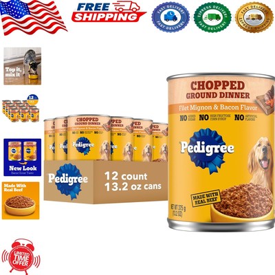 Pedigree Chopped Ground Dinner: 12x13.2 oz of Beef Flavor for Adult Dogs