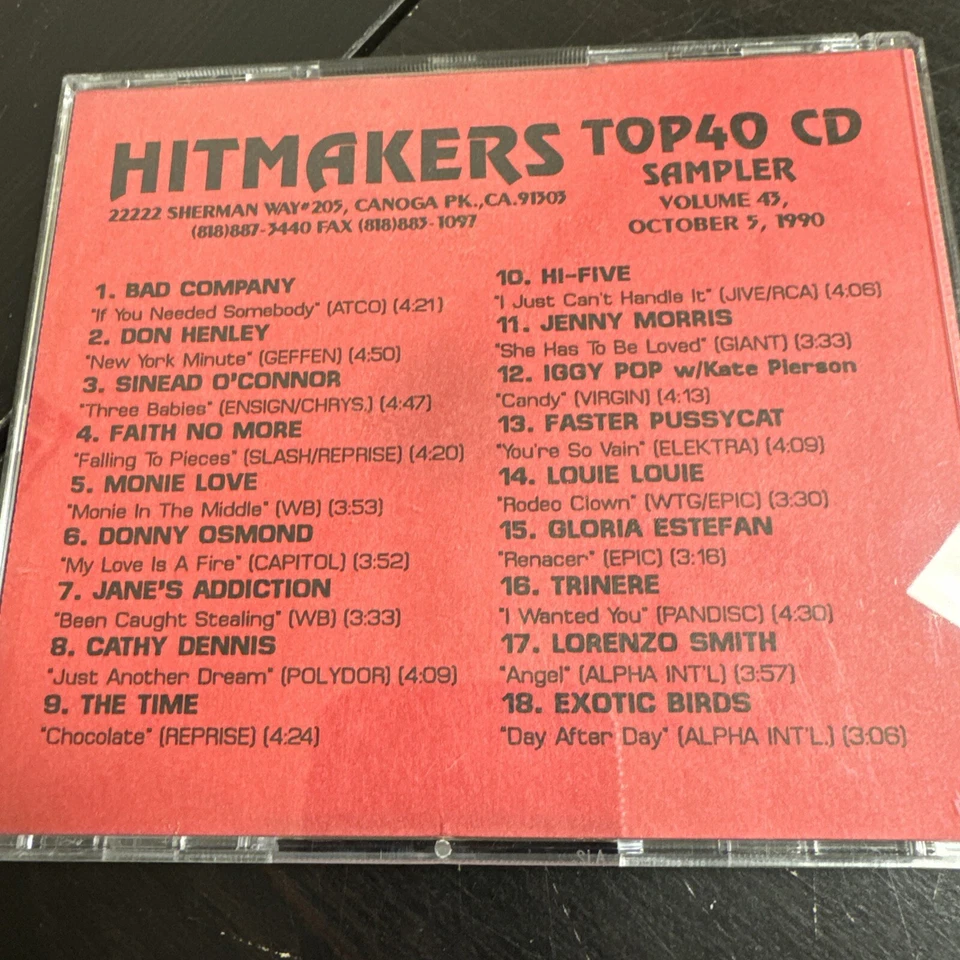 Various Artists: Hitmakers Top 40 Sampler Volume 43 10/5/1990 - Image 3 of 3