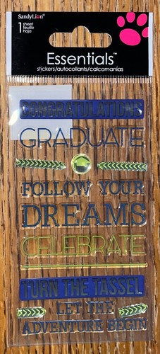 Essentials Congratulations Graduation Follow Dreams Celebrate Adventure Stickers - Picture 2 of 6