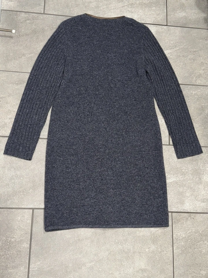 Suéter de Lana Cullen Mujer Plumero Longline Talla XL BluGray/Marrón Cuero Borde De Colección Foto 2 de 4