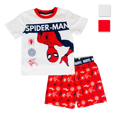 Marvel Spiderman Kinder Schlafanzug T-Shirt und Shorts Baumwolle bedruckt 2818