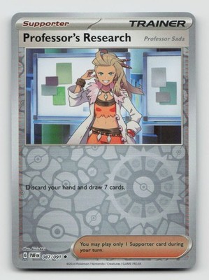 PROFESSOR'S RESEARCH 087/091 Rare  Reverse Holo Pokemon PALDEAN FATES