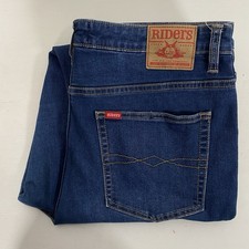 New Riders By Lee Womens Blue High Straight Stretch Jeans Size 16 R No tag JN145