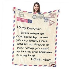 Mothers Day Blanket Gifts for Daughter, 55"X70" To My Daughter from Mom