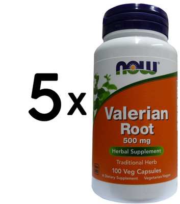 5 x NOW Foods Valerian Root, 500mg - 100 vcaps (99,98 EUR/kg)