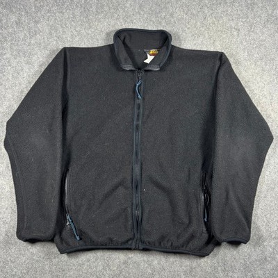 Vintage REI Polartec Fleece Jacket Mens Medium Black Full Zip Outdoor Hiking