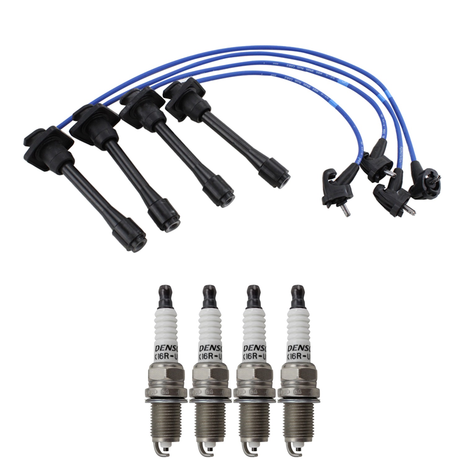 NGK Wire Set  Denso 4 Standard Spark Plugs Kit for Paseo Base 1.5L L4 FWD 92-94