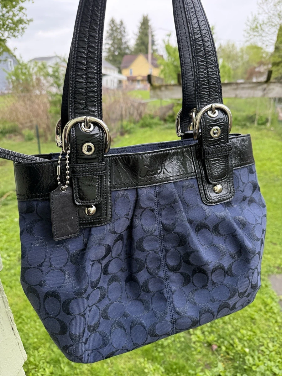 バッグ COACH Soho Signature Blue Tote Bag rare Coach Blue Signature Handbag for sale | eBay