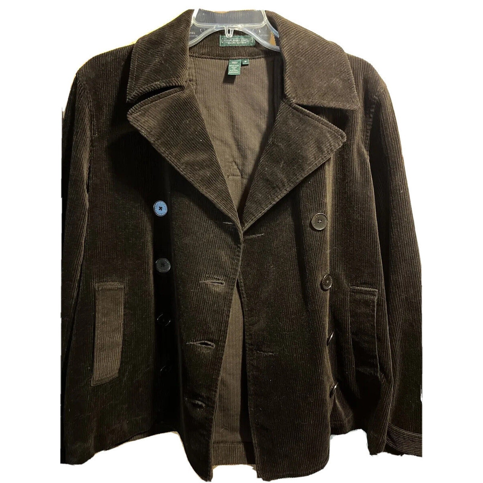Ralph Lauren Jeans Company Women’s M Brown Long Sleeve Corduroy Button Up Coat
