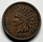 1859 Indian Head Cent, Copper-Nickel, Extremely Fine, One-Year Type