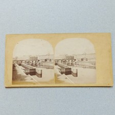 PHOTO STEREO : PARIS , Pont Neuf , Le Louvre , Les Tuileries , 1870's