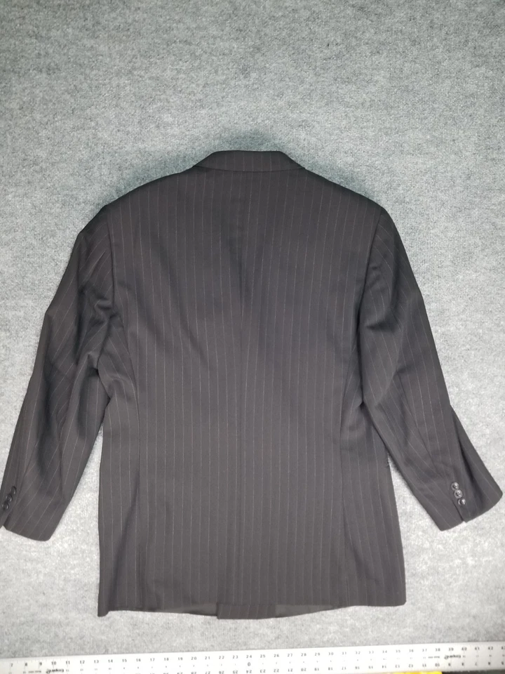 Blazer Lubiam Studio Negro Rayas 42 Doble Pecho Foto 3 de 4