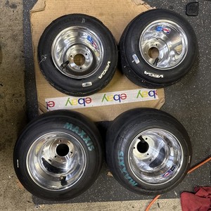 Set of 4 go kart racing wheels and tires 6” Diameter American Pattern