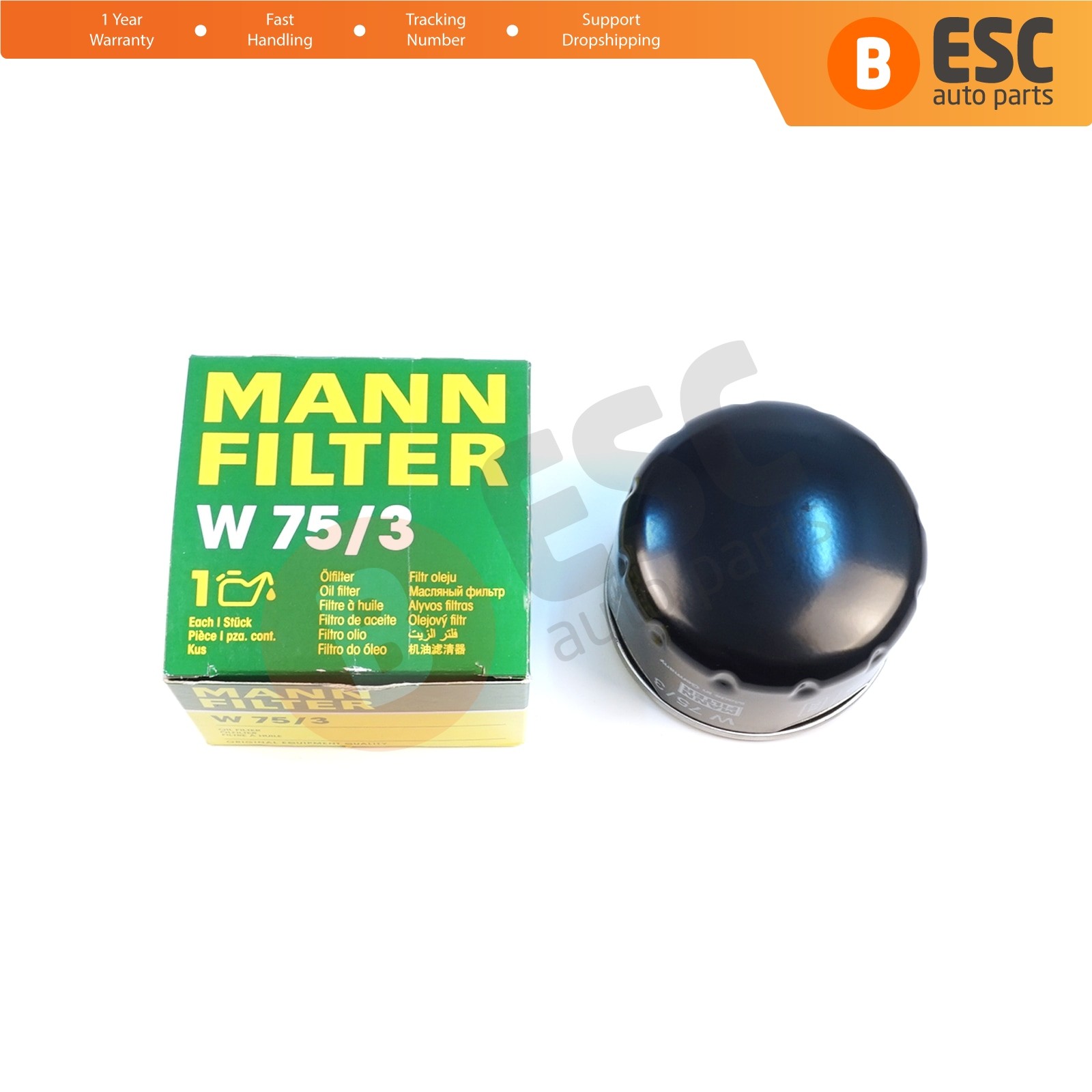 Oil Filter MANN W75/3 W for Dacia Dokker Duster Lodgy Logan Sandero Solenza