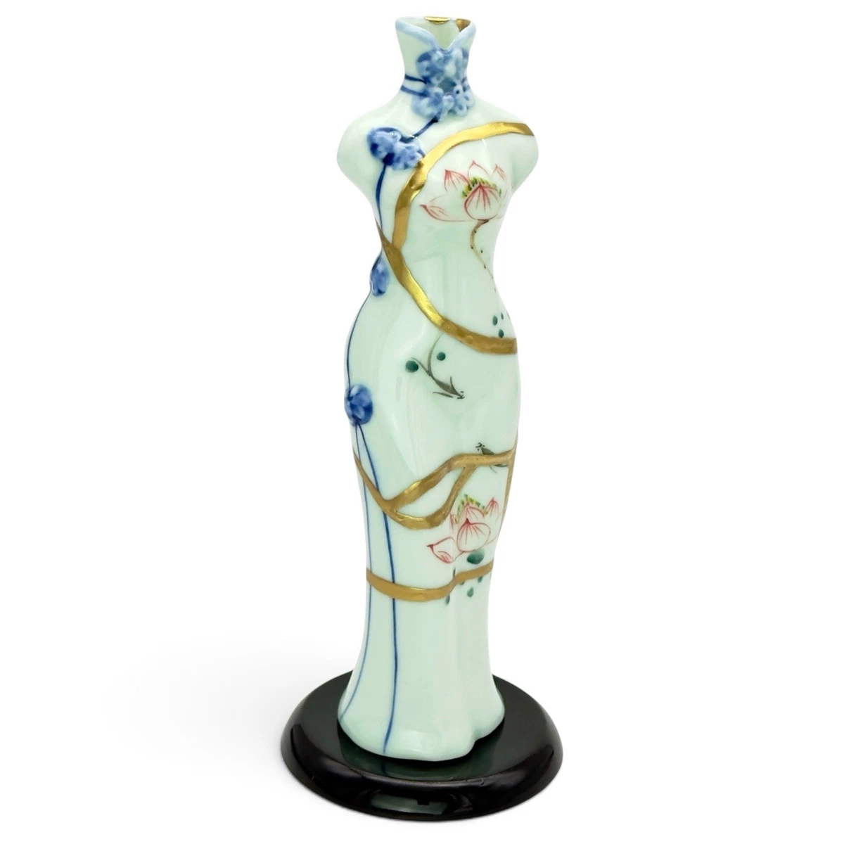 Kintsugi Vase Porcelain Cheongsam Dress Vase Gold Crack Art Personal Growth Gift