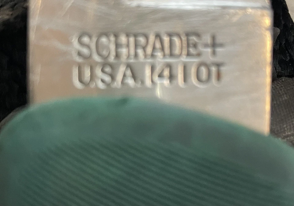 Antiguo temporizador Schrade vintage EE. UU. 1410t usado con funda Foto 3 de 4