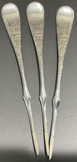 3 Nut Picks “Lorne” Pattern Rogers Bros. Silverplate 1878
