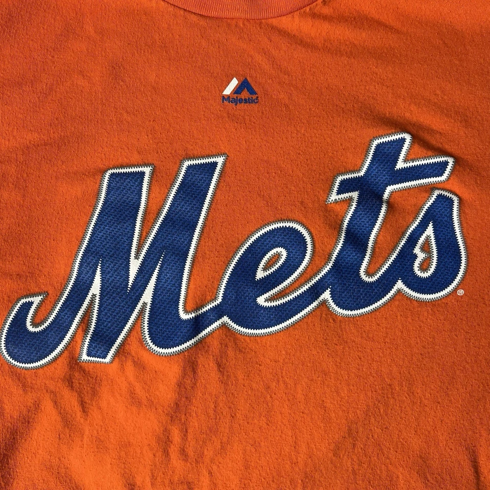 Majestic New York Mets David Wright T Shirt Men's XL Orange Vintage Uniform MLB - Image 3 of 4