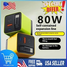 3 In 1 GaN Charger Scalable 80w Max Fast Charger Module With Type C & USB Ports