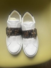 Fendi Signature FF Monogram Strap Buckle Slip-On Trainers -Authentic-UK 6