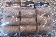 Tool Bench Hardware Natural Jute Twine. 3 Packs Of  3-Rolls 106 Ft Each