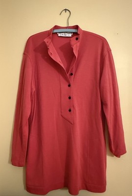 VTG Adele Simpson for L. Magnin Long Sleeve Wool Tunic, Pockets Mandarin Collar