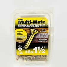 MULTI-MATE 21704  #8 1-1/2-Inch All-Purpose Phillips Flat-Head Screws 140-Pack