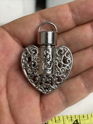Edelöl Fläschchen Herz Anhänger Silber